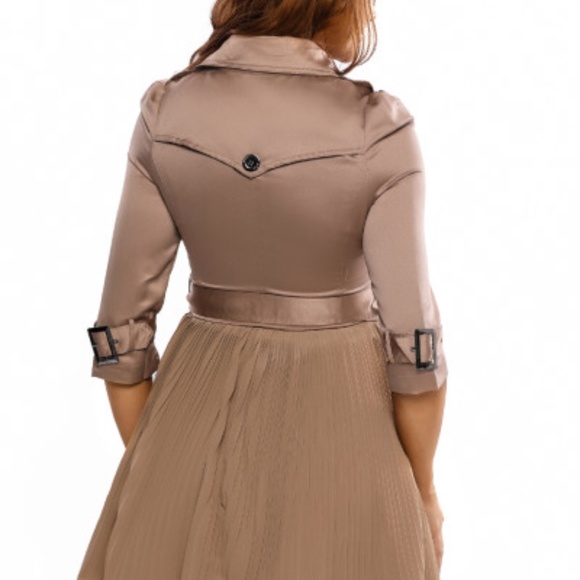 2x💝HP Brit,Style Patchwoork pleated coat dress lg - Picture 5 of 7